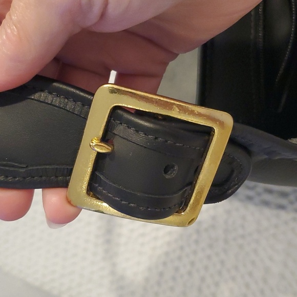 Black leather saddle bag purse with adjustable cross body strap (#8) - Picture 6 of 9